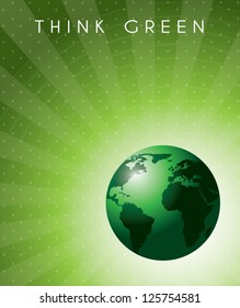 Think green background over lines background vector illustration