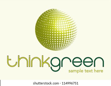 Think green background over white background vector illustration