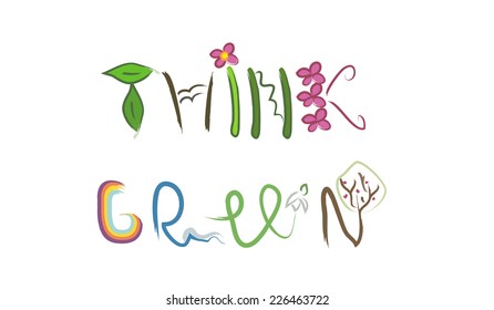 Think Green Colorful Message