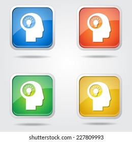 Think Green Colorful Vector Icon Design