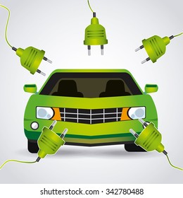 Think green concept with eco icons design, vector illustration 10 eps graphic