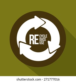 Think green design over green background, vector illustration