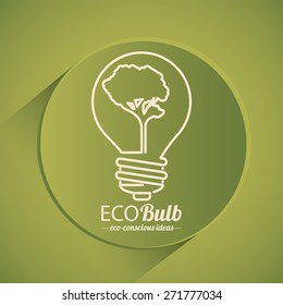 Think green design over green background, vector illustration 