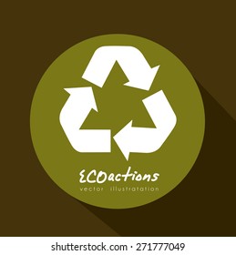 Think green design over green background, vector illustration