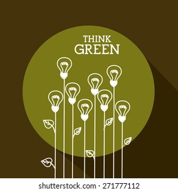 Think green design over green background, vector illustration
