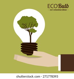 Think green design over green background, vector illustration 