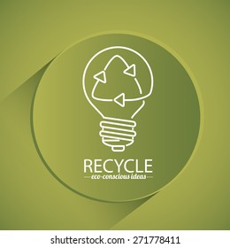 Think green design over green background, vector illustration 