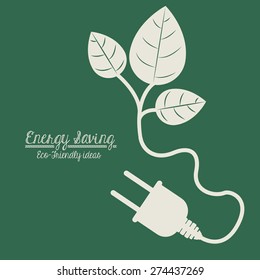 Think green design over green background, vector illustration
