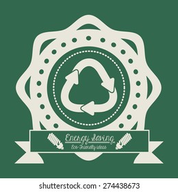 Think green design over green background, vector illustration