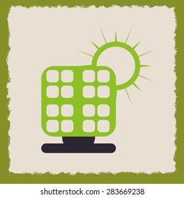 Think green design over green background, vector illustration