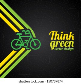 think green design over black background vector illustration 