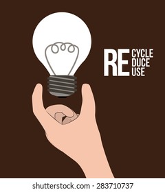Think green design over brown background, vector illustration