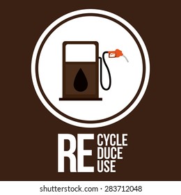 Think green design over brown background, vector illustration