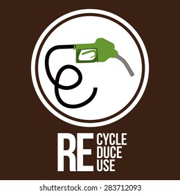 Think green design over brown background, vector illustration