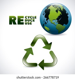 Think green design  over white background, vector illustration