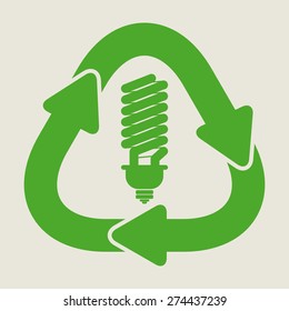 Think green design over white background, vector illustration
