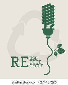 Think green design over white background, vector illustration