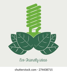 Think green design over white background, vector illustration