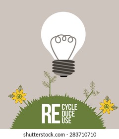 Think green design over white background, vector illustration