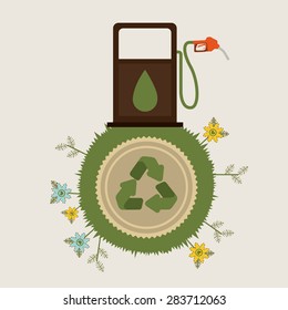 Think green design over white background, vector illustration