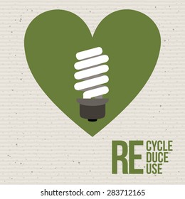 Think green design over white background, vector illustration