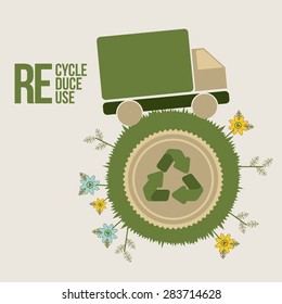 Think green design over white background, vector illustration