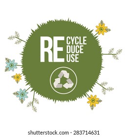 Think green design over white background, vector illustration