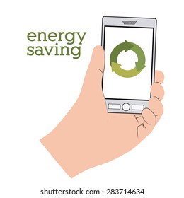 Think green design over white background, vector illustration