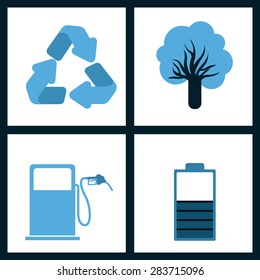 Think green design over white background, vector illustration