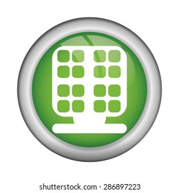Think green design over white background, vector illustration