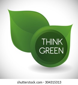 Think green digital design, vector illustration 10 eps graphic