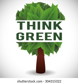 Think green digital design, vector illustration 10 eps graphic