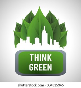 Think green digital design, vector illustration 10 eps graphic