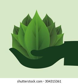 Think green digital design, vector illustration 10 eps graphic