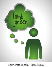 Think green digital design, vector illustration 10 eps graphic