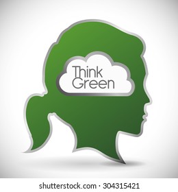 Think green digital design, vector illustration 10 eps graphic