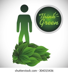 Think green digital design, vector illustration 10 eps graphic