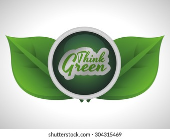 Think green digital design, vector illustration 10 eps graphic