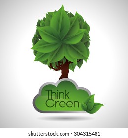 Think green digital design, vector illustration 10 eps graphic