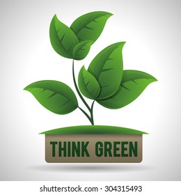 Think green digital design, vector illustration 10 eps graphic