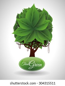 Think green digital design, vector illustration 10 eps graphic