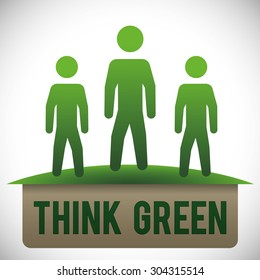 Think green digital design, vector illustration 10 eps graphic