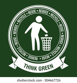 Think green digital design, vector illustration 10 eps graphic