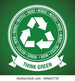 Think green digital design, vector illustration 10 eps graphic
