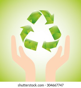 Think green digital design, vector illustration 10 eps graphic