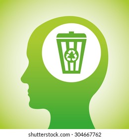 Think green digital design, vector illustration 10 eps graphic