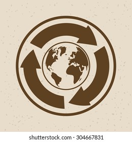 Think green digital design, vector illustration 10 eps graphic