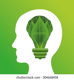 Think green digital design, vector illustration 10 eps graphic
