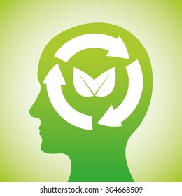 Think green digital design, vector illustration 10 eps graphic