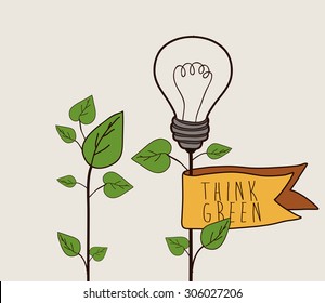 Think green digital design, vector illustration eps 10